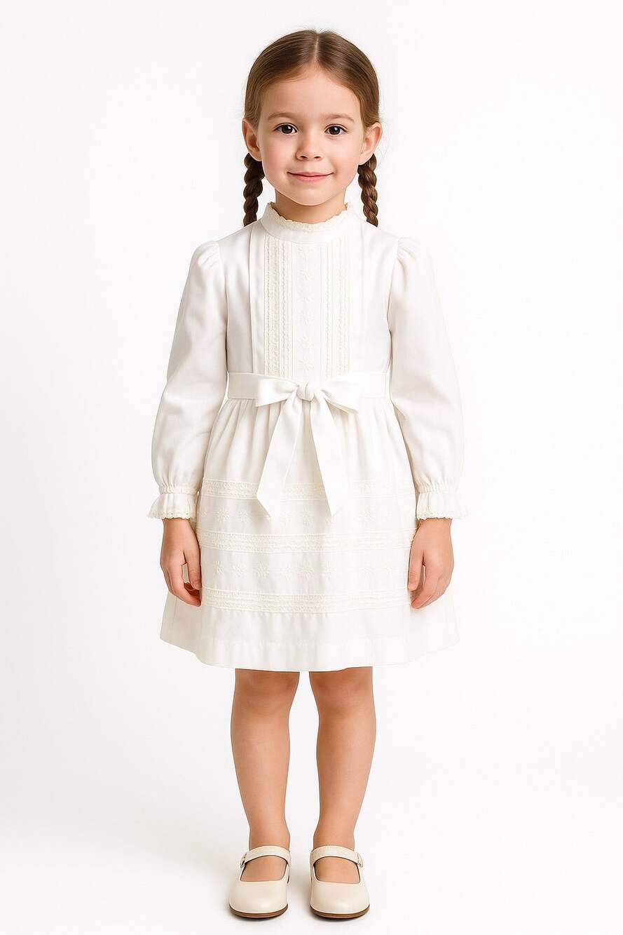 1980 Madonna by Haddad White Pintuck Lace Dress – Size 7
